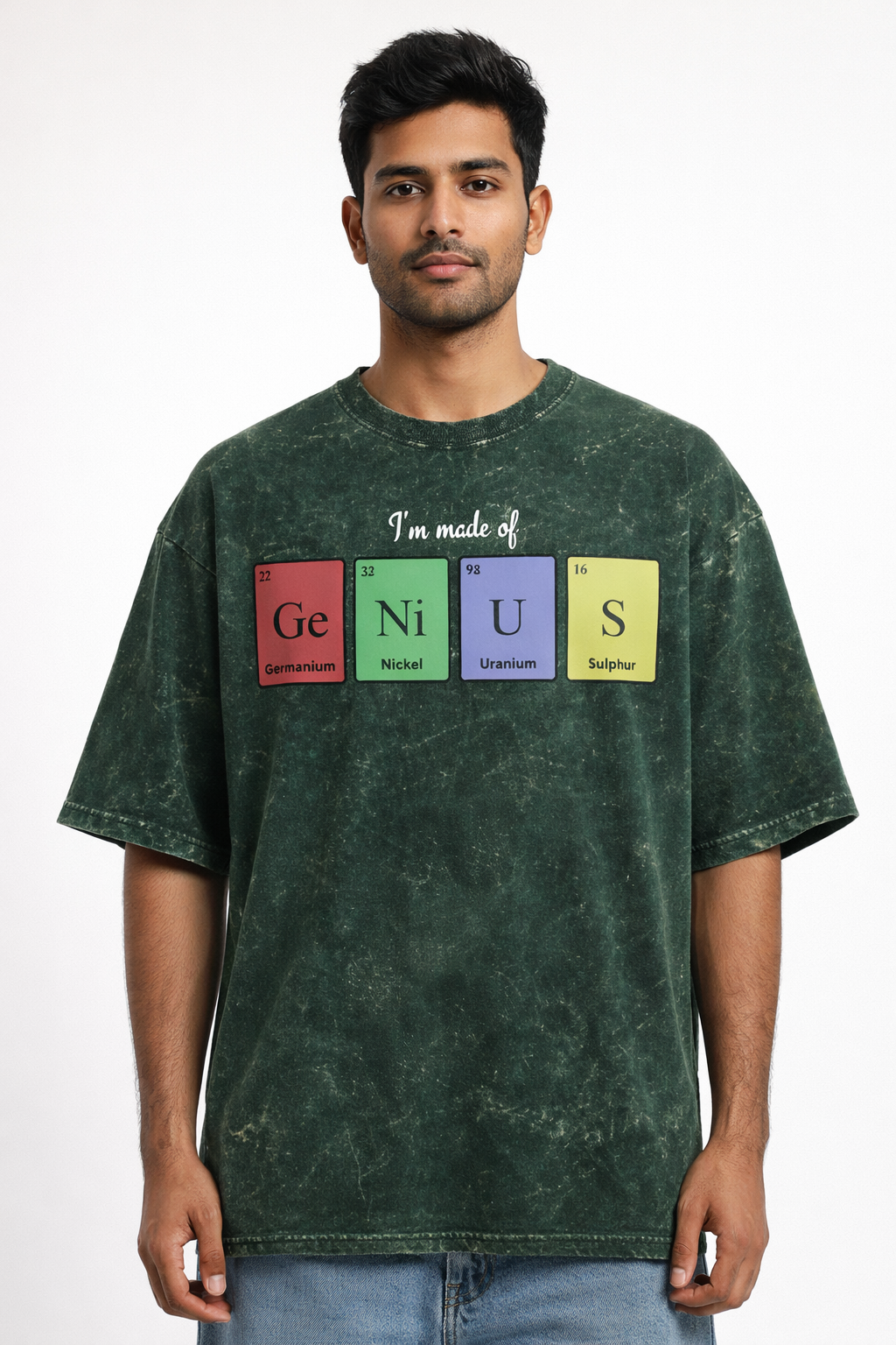 GeNiUS - Unisex Acid Washed Oversized Tee