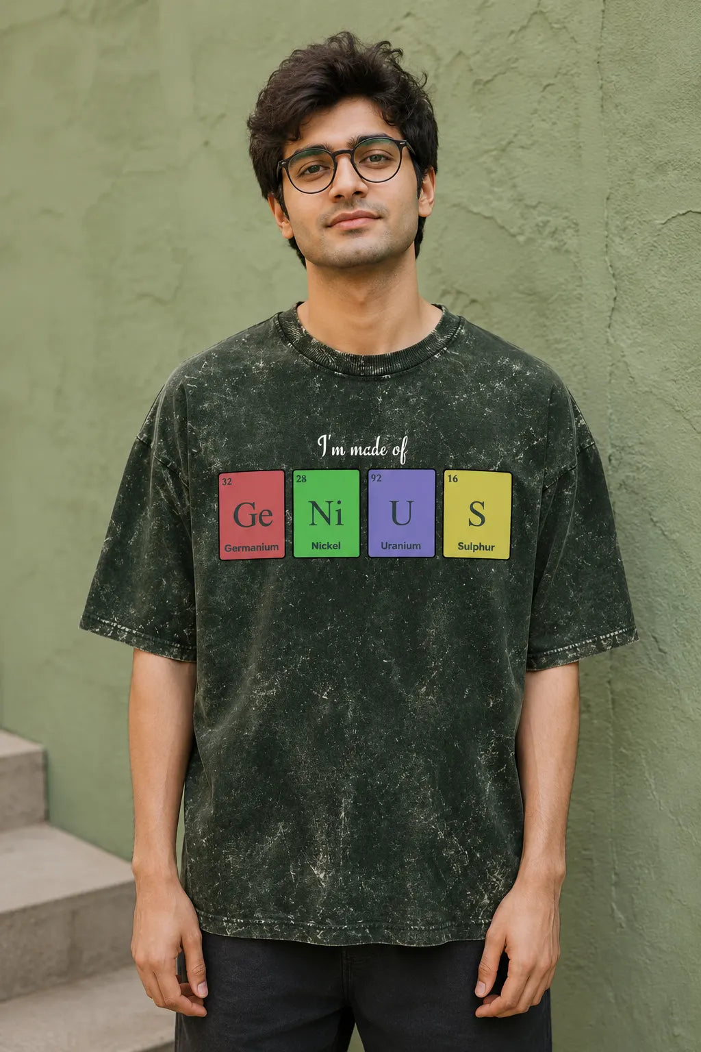 GeNiUS - Unisex Acid Washed Oversized Tee
