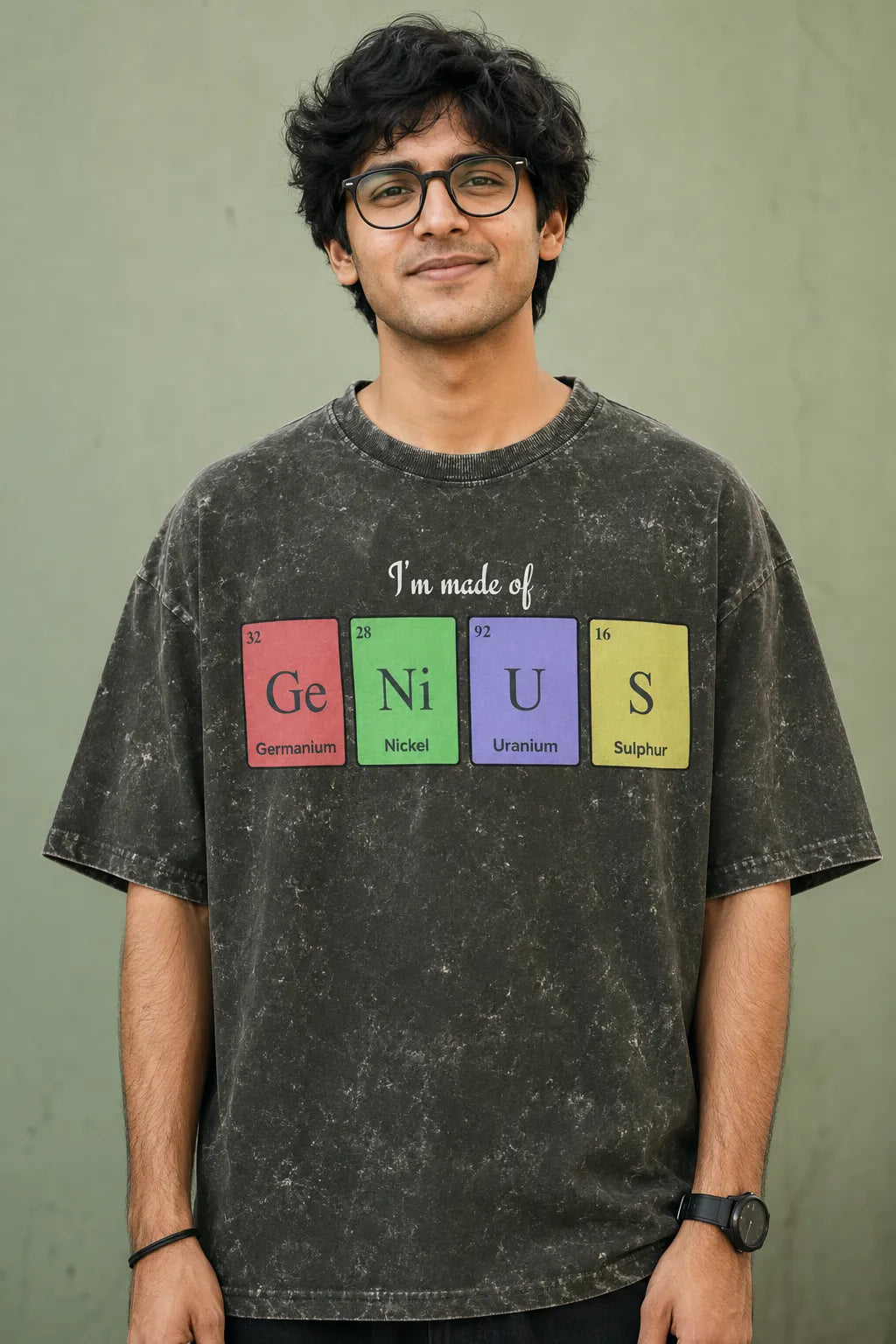 GeNiUS - Unisex Acid Washed Oversized Tee