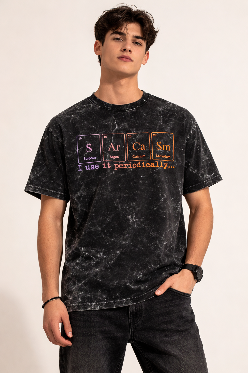 SArCaSm - Unisex Acid Washed Oversized Tee