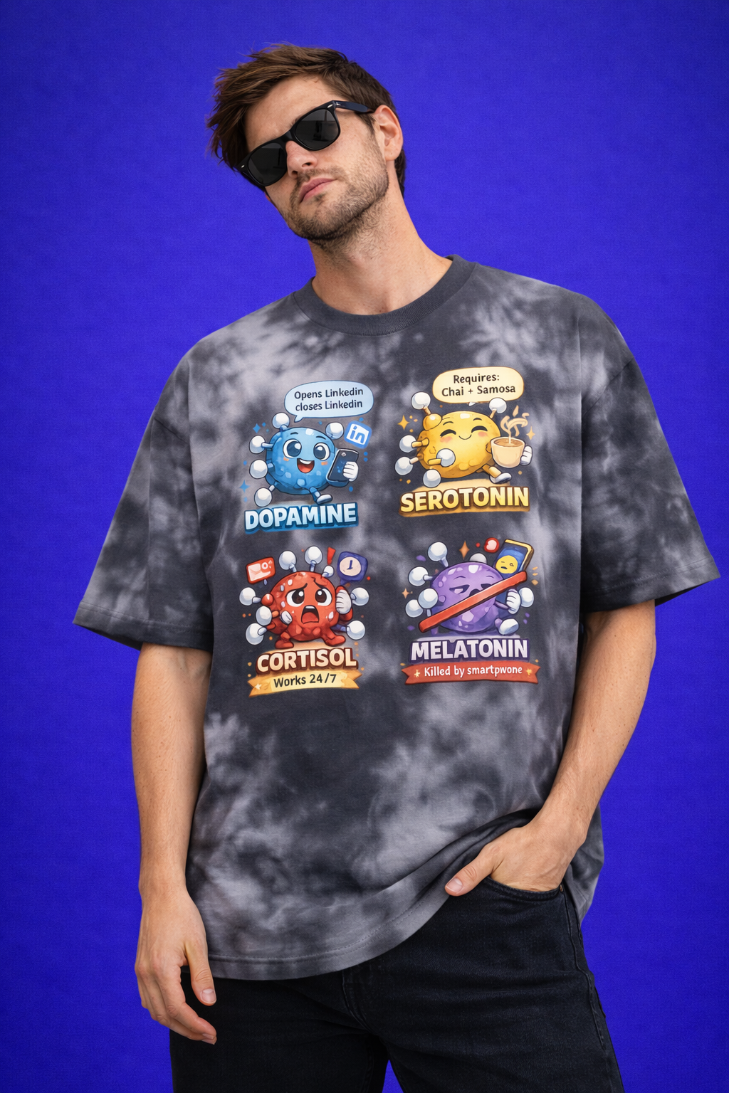 NeuroChems - Unisex Tie Dye Oversized T-Shirt